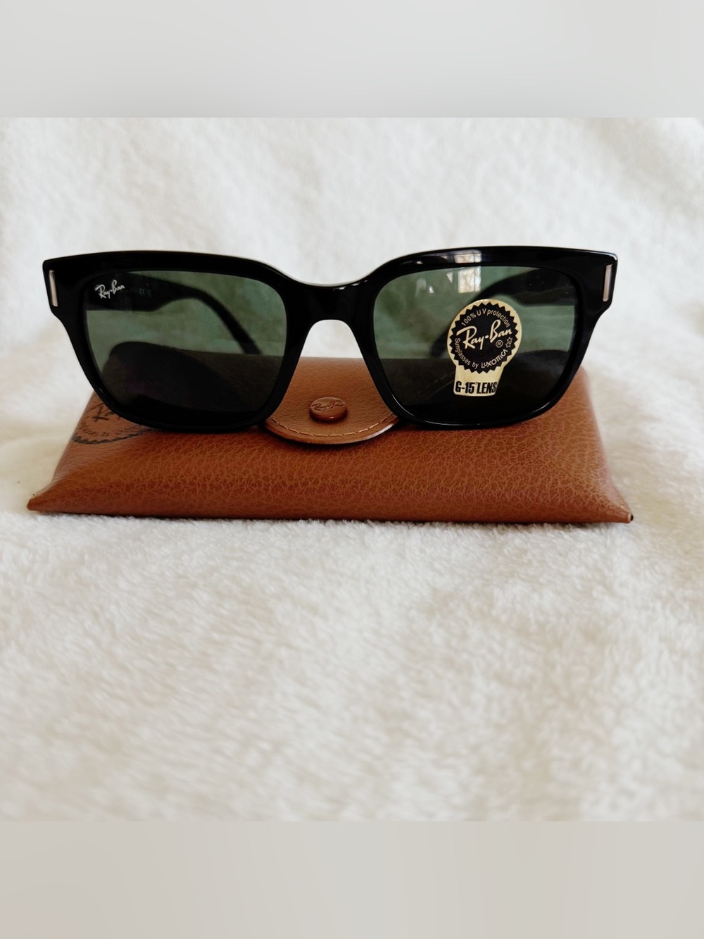 Ray-Ban Men’s Jeffrey Classic Black Sunglasses with G-15 Lenses RB2190 New